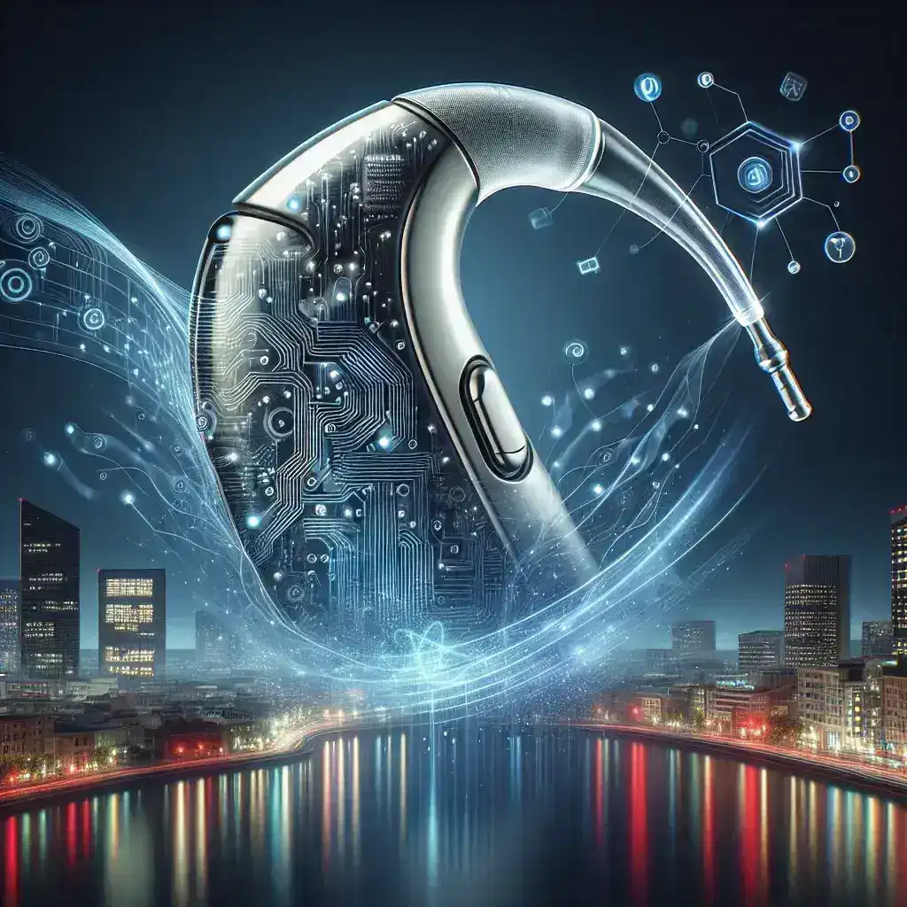 "Samsung AI-powered hearing aids showcased in U.S. market launch event, highlighting advanced technology for enhanced sound quality and user experience."
